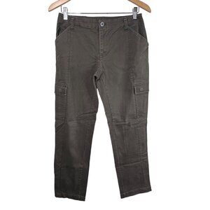 Chico's Cargo Pants Size XS Hiking Straight Leg Gray Denim Pocket Cotton Blend